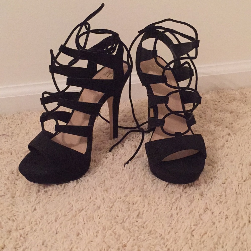 Black strappy ~6in. Heels